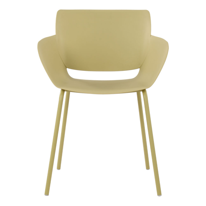 Set 4 scaune din polipropilenă verde olive cu cadru metalic [2]