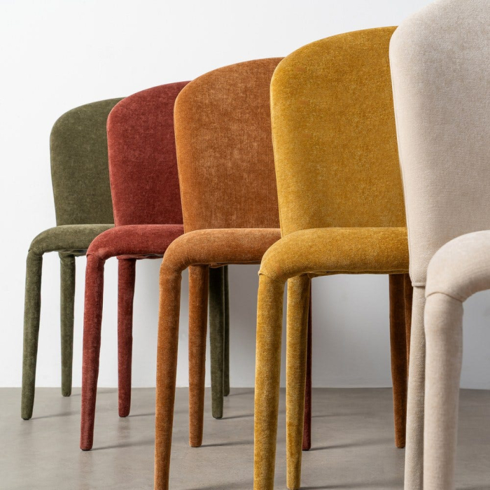 Set de 4 scaune dining cărămizii din stofă cu structură metalică – imagine principală [24]