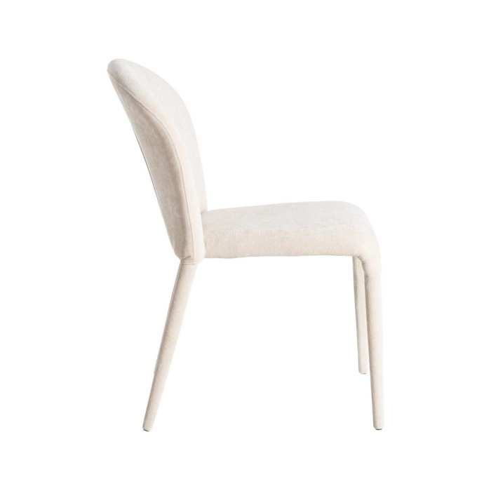 Set de 4 scaune dining crem din stofă cu structură metalică [6]