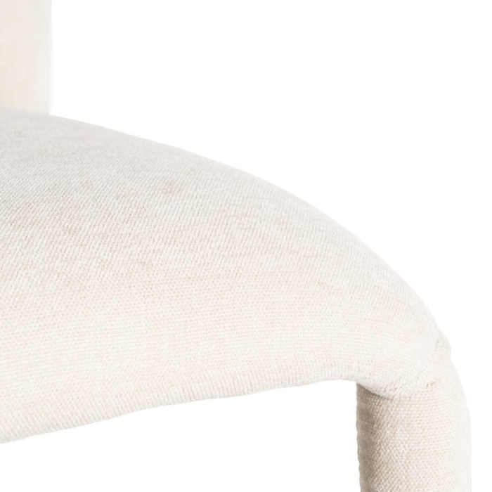 Set de 4 scaune dining crem din stofă cu structură metalică [10]