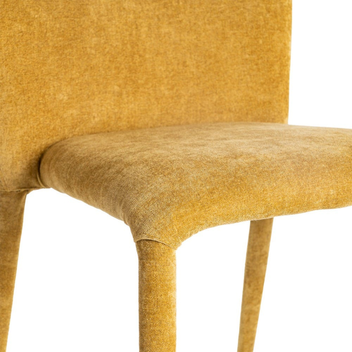 Set de 4 scaune dining muștar din stofă cu structură metalică – imagine principală [10]