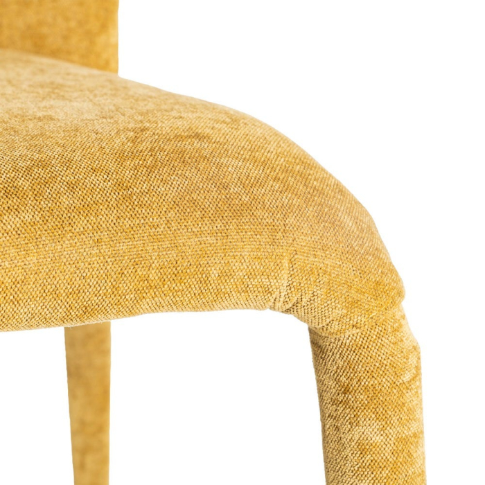 Set de 4 scaune dining muștar din stofă cu structură metalică – imagine principală [9]