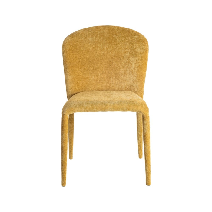 Set de 4 scaune dining muștar din stofă cu structură metalică – imagine principală [5]