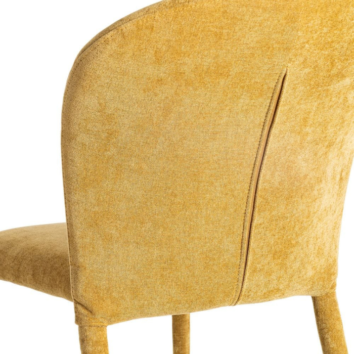 Set de 4 scaune dining muștar din stofă cu structură metalică – imagine principală [8]