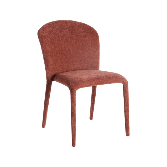 Set de 4 scaune dining roșii din stofă cu structură metalică – imagine principală [4]