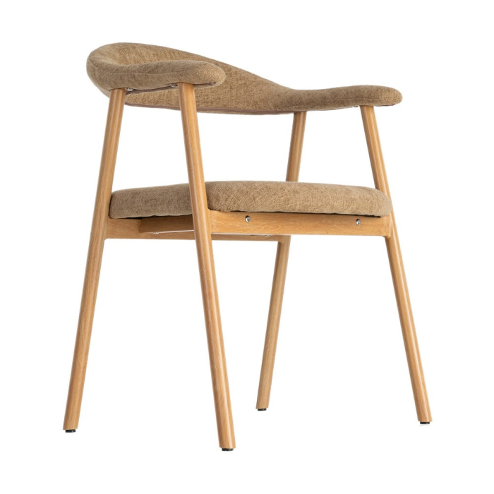 Set de 4 scaune dining și HORECA cu brațe și tapițerie bej [7]