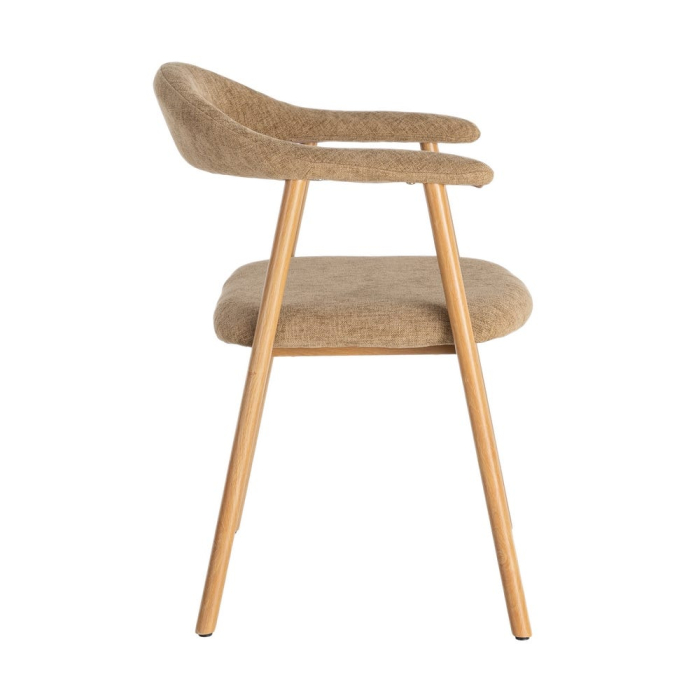 Set de 4 scaune dining și HORECA cu brațe și tapițerie bej [5]