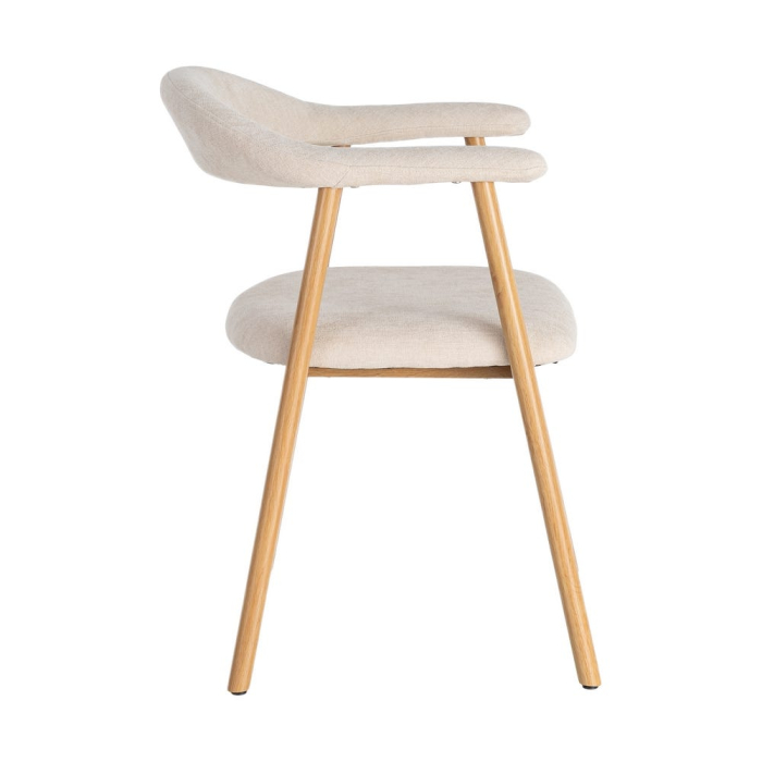 Set de 4 scaune dining și HORECA cu brațe și tapițerie crem [5]