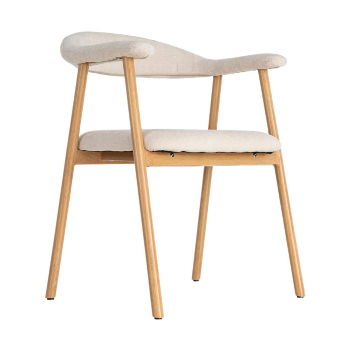 Set de 4 scaune dining și HORECA cu brațe și tapițerie crem [7]
