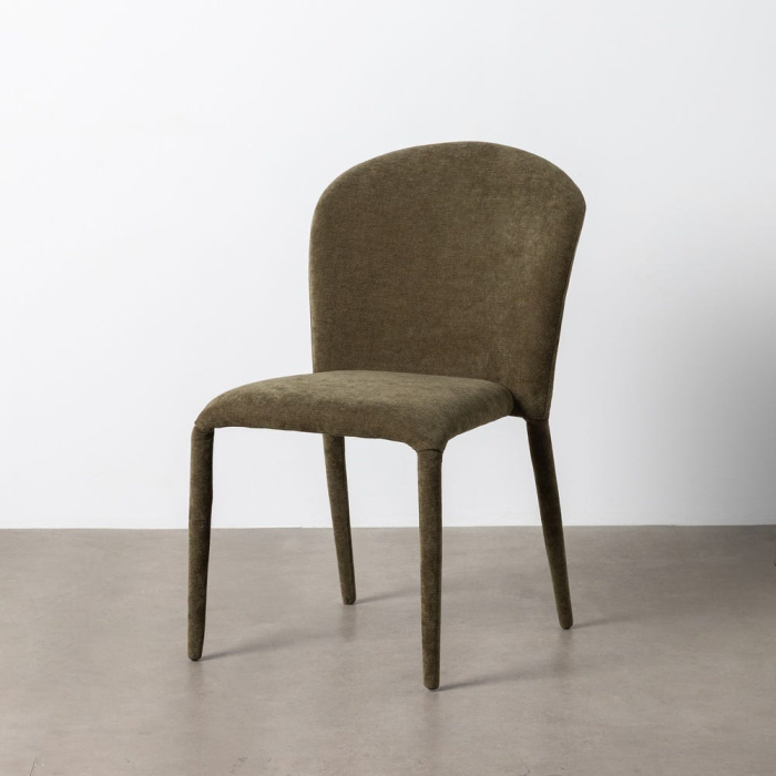 Set de 4 scaune dining verzi din stofă cu structură metalică – imagine principală [2]