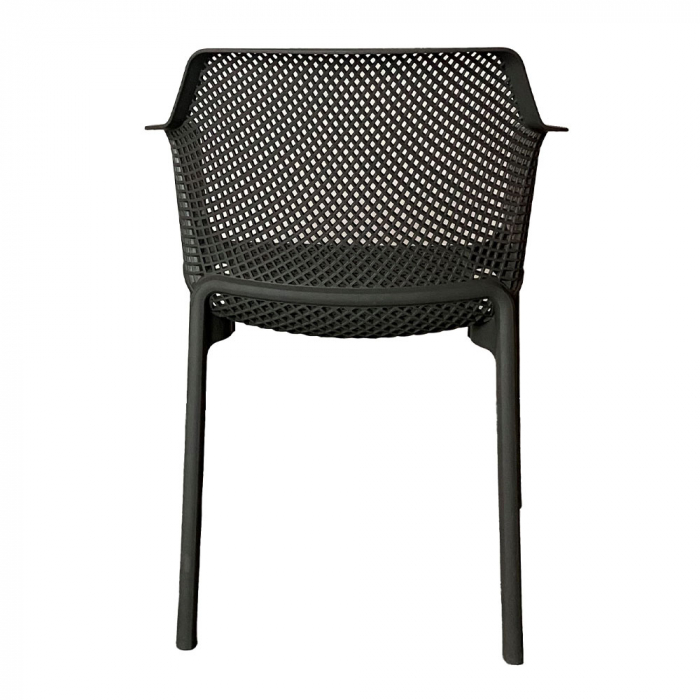 Set 4 scaune exterior antracit plastic perforat protecție UV Hawai [3]
