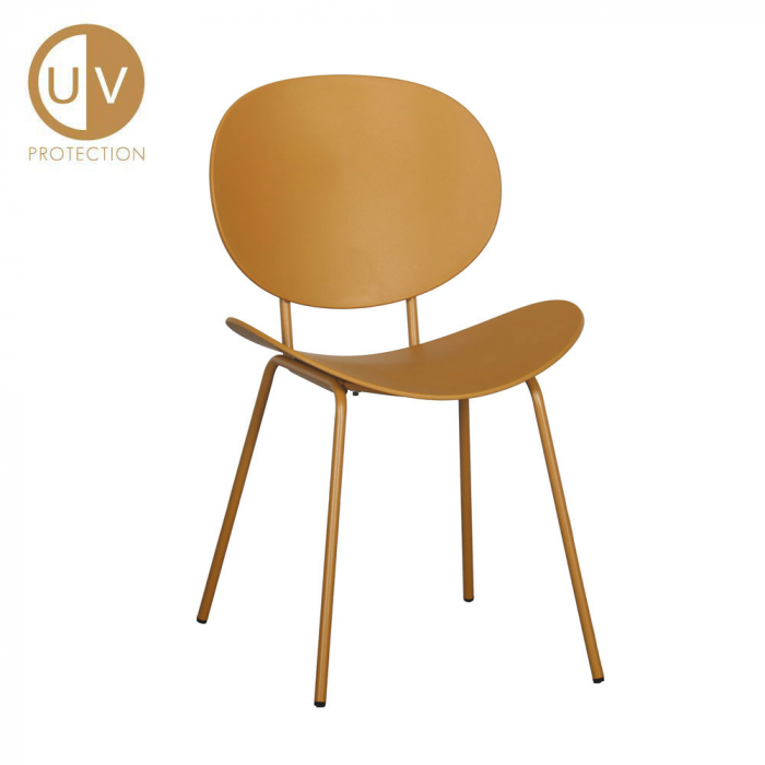 Set de 4 scaune galbene din polipropilena si metal, Futura 51x50x80.5 cm [1]