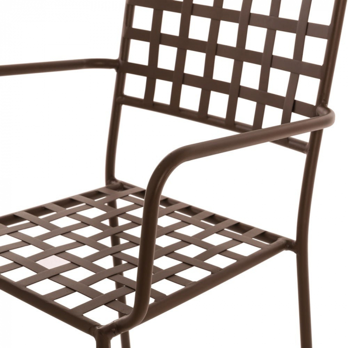 Scaune Cartago Rust din fier forjat – finisaj oxid, brațe și design arhitectural [4]