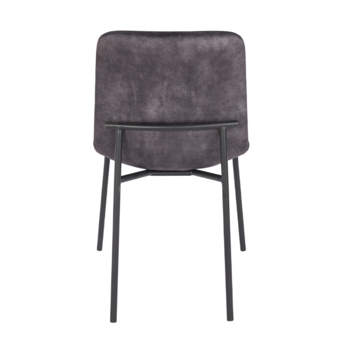 Set scaune gri Brick cu catifea luxoasă și picioare metalice negre [4]