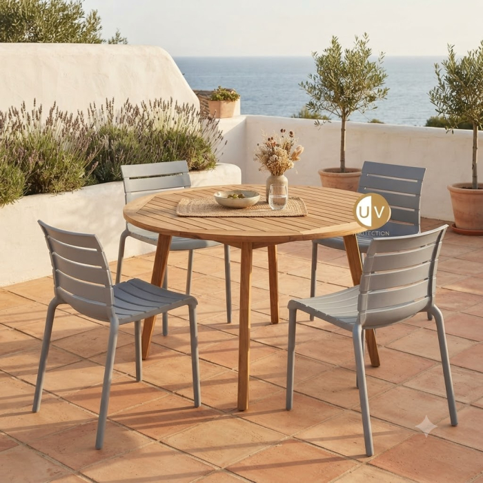 Set scaune gri polipropilenă design aerisit Horizontal [2]