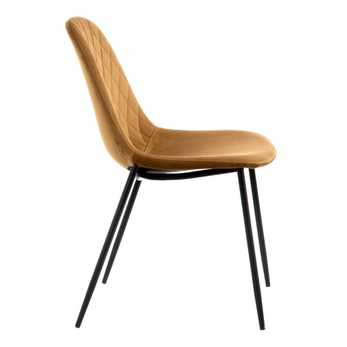 Set scaune maro stofa si metal|Scaune elegante pentru amenajari moderne [3]