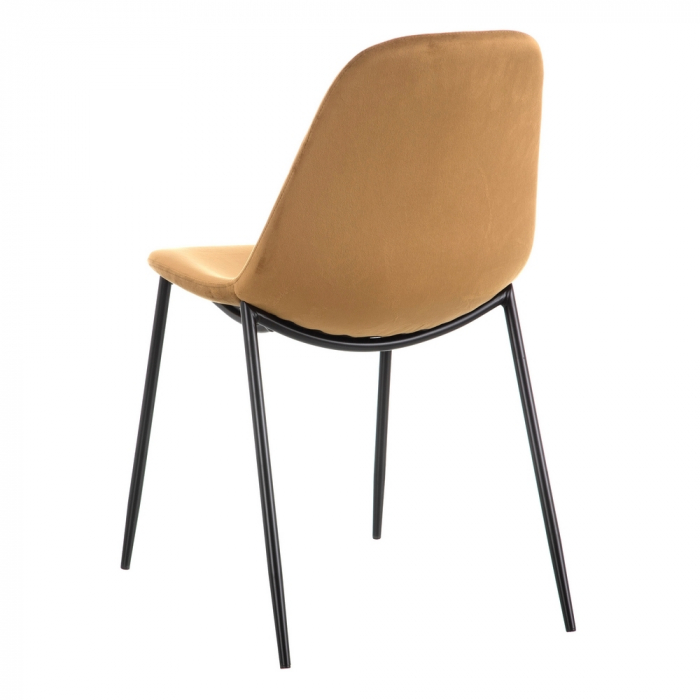 Set scaune maro stofa si metal|Scaune elegante pentru amenajari moderne [4]