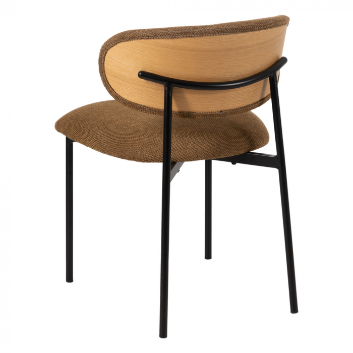 Set scaune maro stofa si metal|Scaune elegante pentru interioare sofisticate [4]
