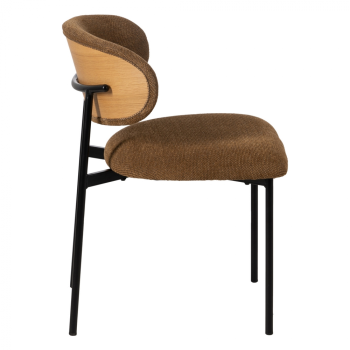 Set scaune maro stofa si metal|Scaune elegante pentru interioare sofisticate [3]