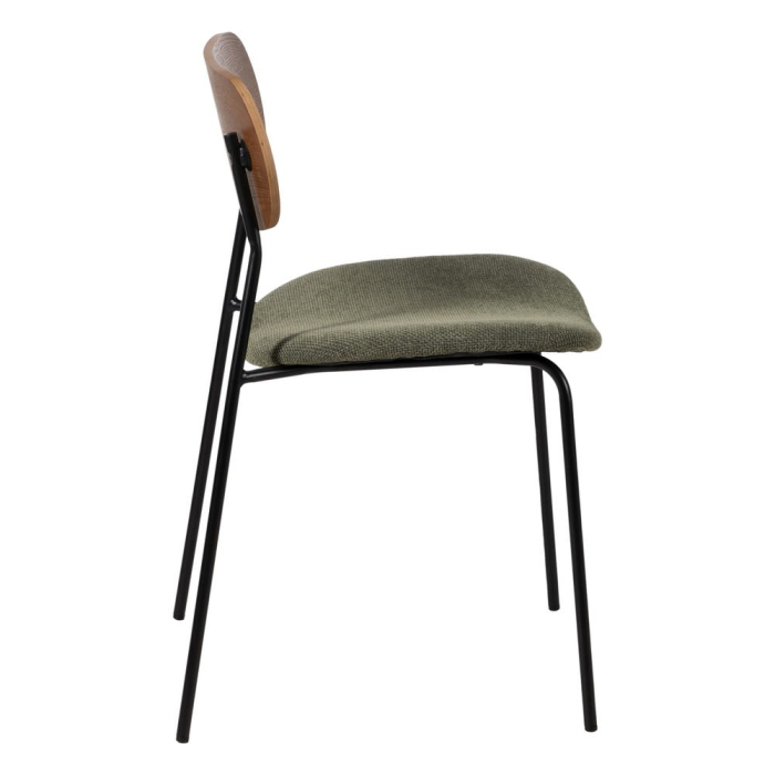 Set scaune maro-verde stofa si metal|Scaune moderne pentru interioare elegante [3]
