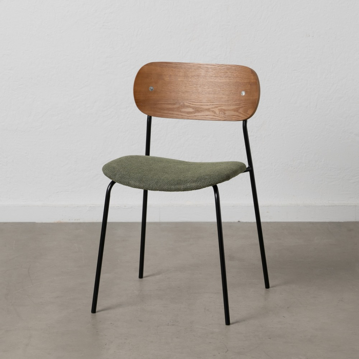 Set scaune maro-verde stofa si metal|Scaune moderne pentru interioare elegante [1]