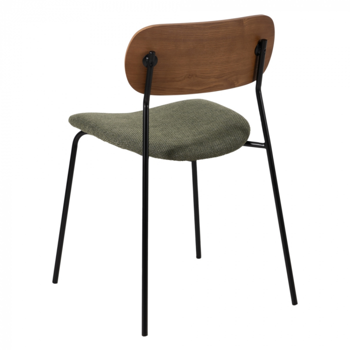 Set scaune maro-verde stofa si metal|Scaune moderne pentru interioare elegante [4]