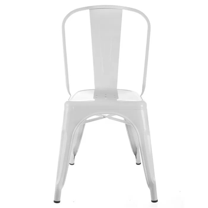Scaune alb metalic, decor minimalist [2]