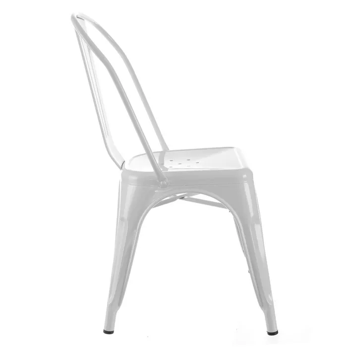 Scaune alb metalic, decor minimalist [3]