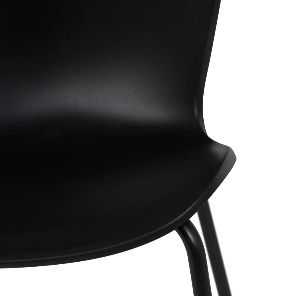 Scaune negre polipropilenă, decor elegant [10]