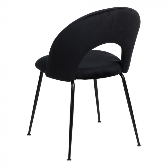 Set 4 scaune negre stofa si metal | Scaune moderne elegante [4]