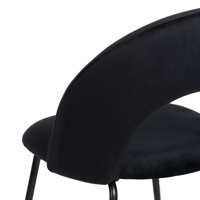 Set 4 scaune negre stofa si metal | Scaune moderne elegante [10]
