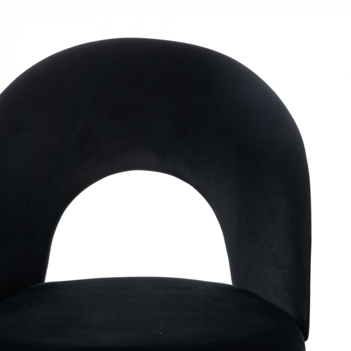 Set 4 scaune negre stofa si metal | Scaune moderne elegante [5]