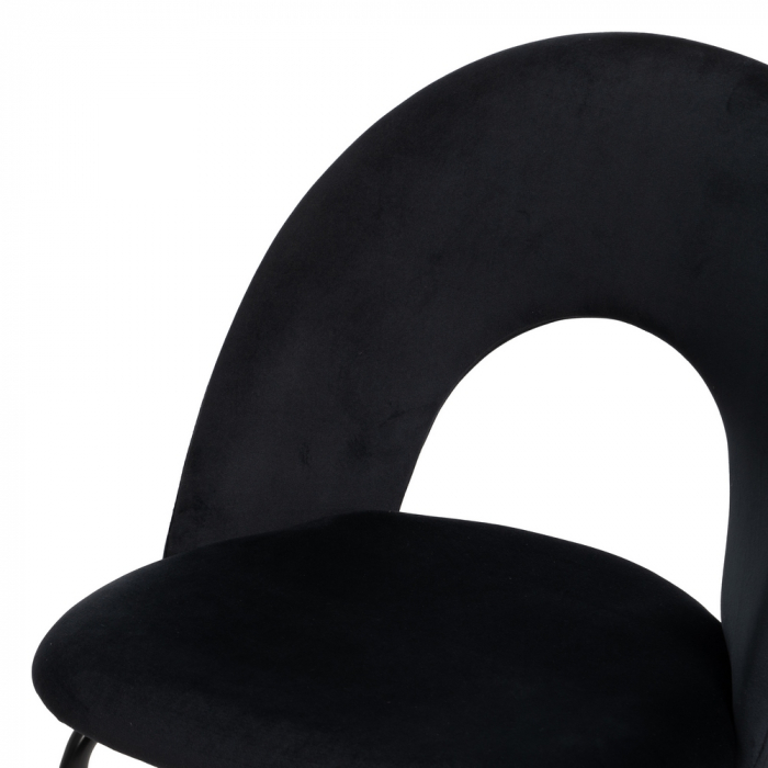 Set 4 scaune negre stofa si metal | Scaune moderne elegante [6]
