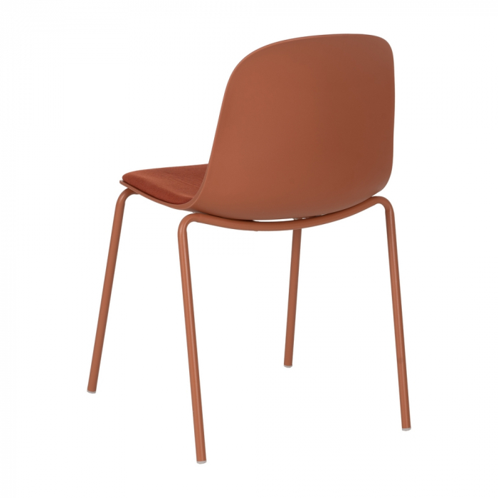 Set scaune rosu aprins polipropilena si metal|Scaune durabile pentru decor exterior [5]
