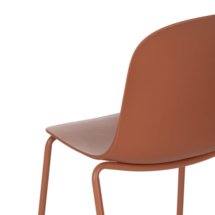 Set scaune rosu teracota polipropilena si metal|Scaune moderne pentru spatii exterioare [11]
