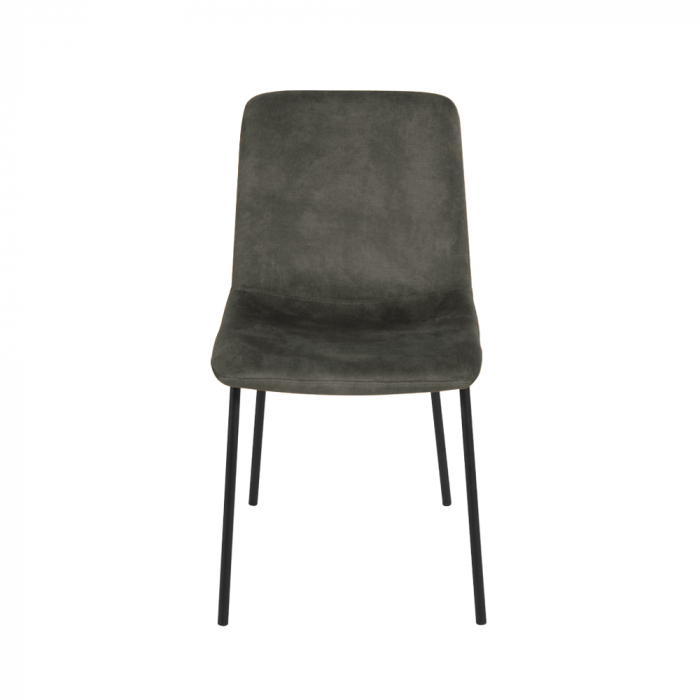 Set 4 scaune verde oliv Brick cu catifea și picioare metalice [5]