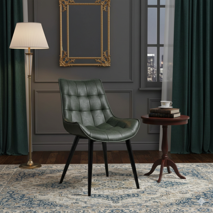 Set 4 scaune verde oliv Bristol cu piele ecologică și metal [2]