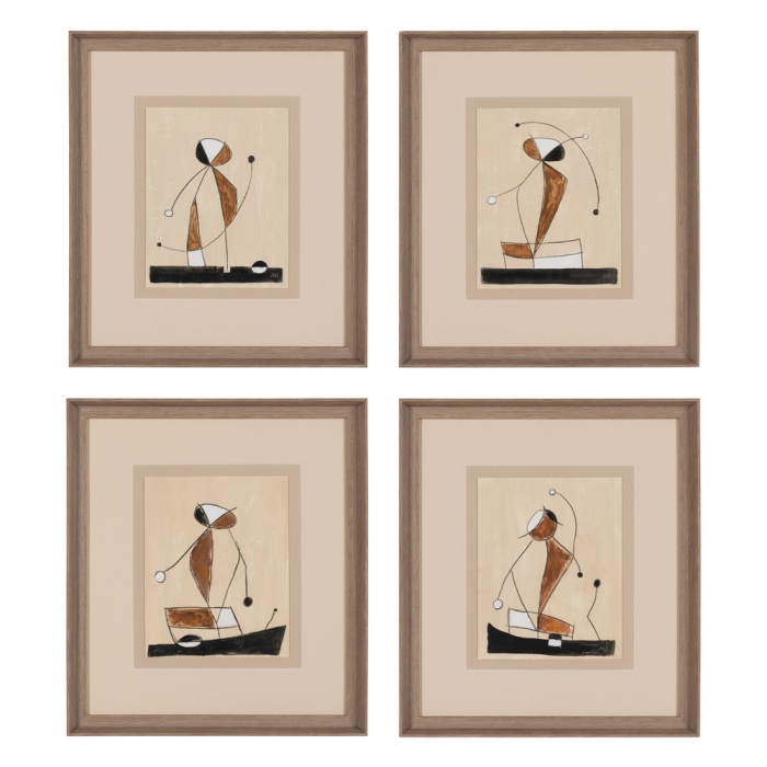 Tablouri abstracte pictate manual pentru decor subtil|Set decorativ pentru spatii interioare [1]