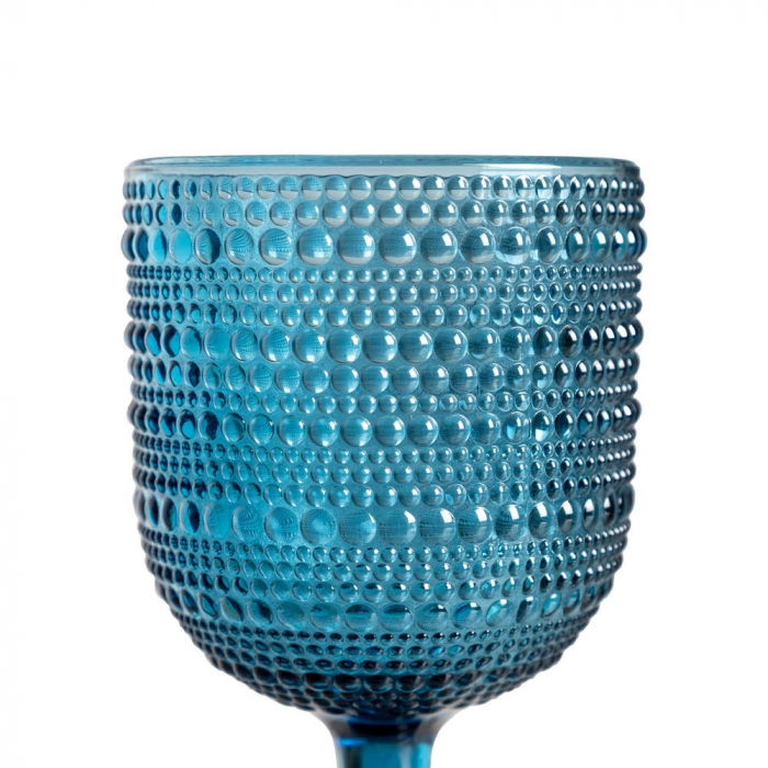 Set de 6 pahare de vin albastre din sticlă cu model embosat 340 ml [2]