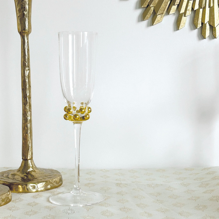 Pahare champagne din sticlă cu accente aurii pentru evenimente elegante [2]