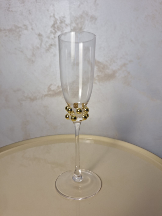 Pahare champagne din sticlă cu accente aurii pentru evenimente elegante [5]