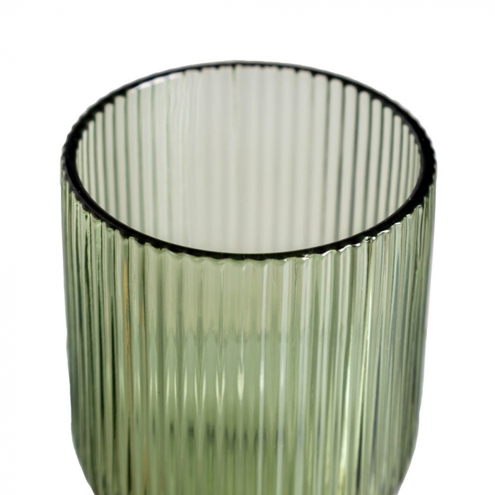 Set de 6 pahare verzi din sticlă texturată 270 ml [4]