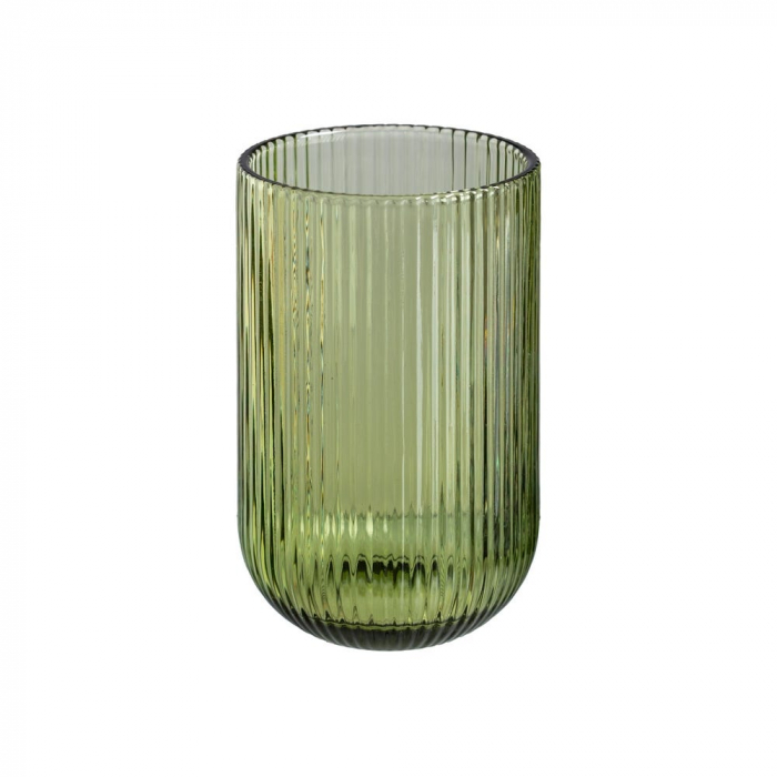 Set de 6 pahare verzi mari din sticlă canelată 425 ml [1]