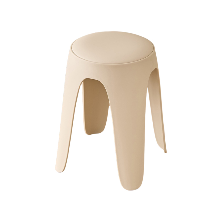 Set de 6 taburete de dining din polipropilenă crem [3]