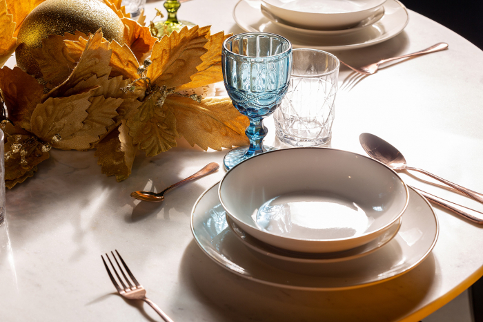 Set masa Art Deco|Portelan alb si auriu|Seturi elegante [3]