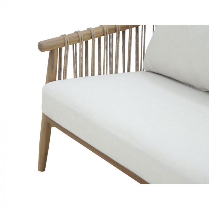 Set mobilier living 1+2+1 natural alb Corda cu lemn și frânghie [13]