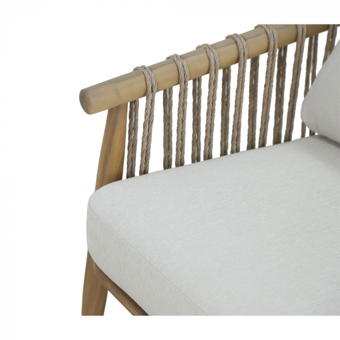 Set mobilier living 1+2+1 natural alb Corda cu lemn și frânghie [22]