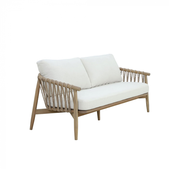 Set mobilier living 1+2+1 natural alb Corda cu lemn și frânghie [8]