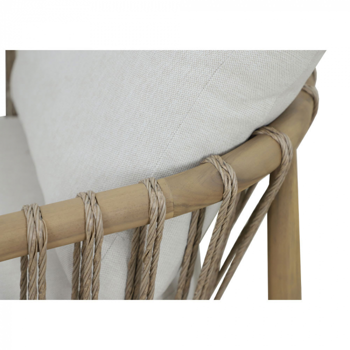 Set mobilier living 1+2+1 natural alb Corda cu lemn și frânghie [23]