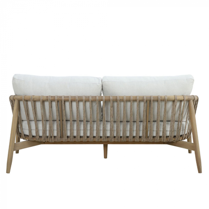Set mobilier living 1+2+1 natural alb Corda cu lemn și frânghie [11]